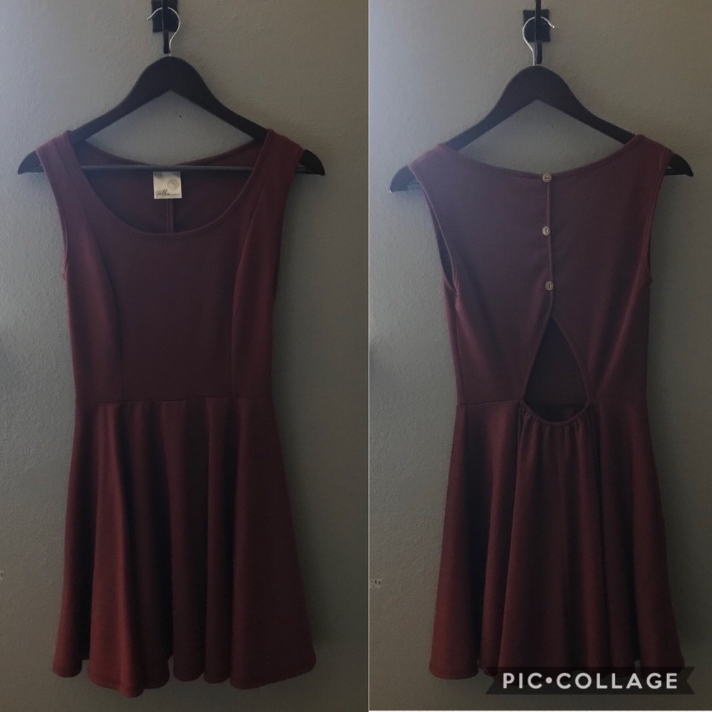 Deep red skater dress